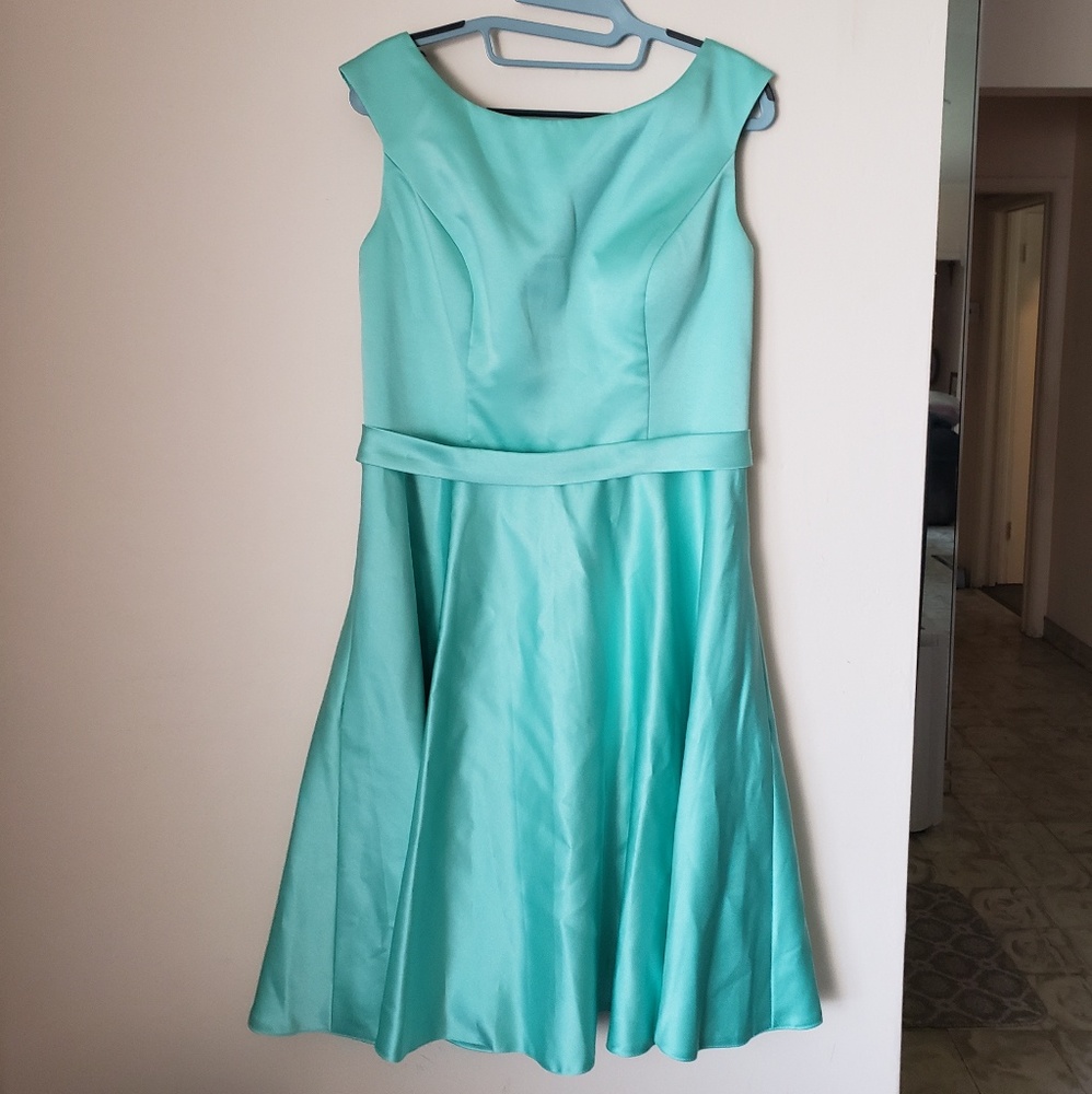 Teal Azazie Bridesmaid Dress.
